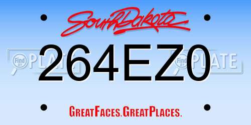 264EZ0 South Dakota License Plate