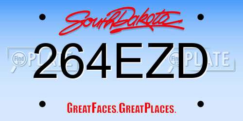 264EZD South Dakota License Plate