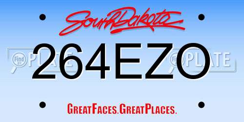 264EZO South Dakota License Plate