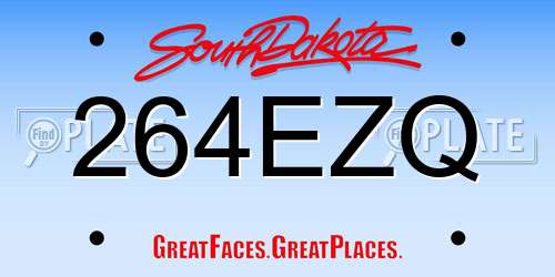 264EZQ South Dakota License Plate