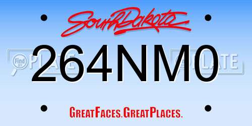 264NM0 South Dakota License Plate