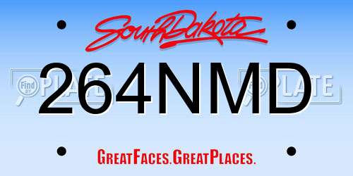 264NMD South Dakota License Plate