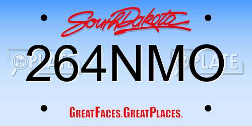 264NMO South Dakota License Plate