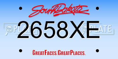 2658XE South Dakota License Plate