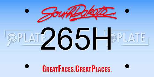 265H South Dakota License Plate