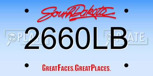 2660LB South Dakota License Plate
