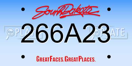 266A23 South Dakota License Plate