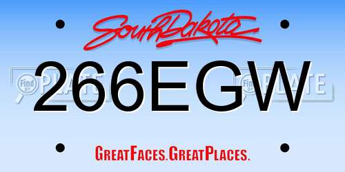 266EGW South Dakota License Plate