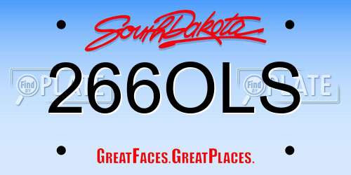 266OLS South Dakota License Plate
