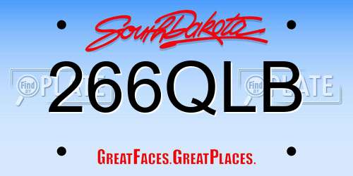 266QLB South Dakota License Plate