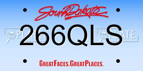 266QLS South Dakota License Plate