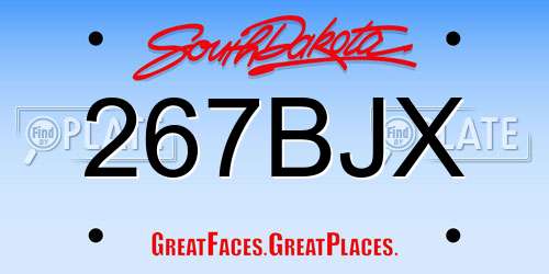 267BJX South Dakota License Plate
