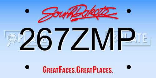 267ZMP South Dakota License Plate
