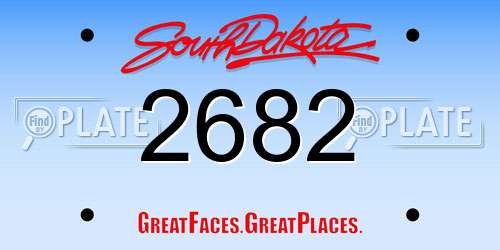 2682 South Dakota License Plate