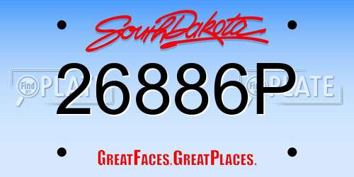 26886P South Dakota License Plate