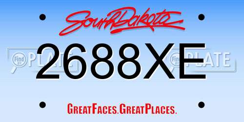 2688XE South Dakota License Plate