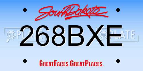 268BXE South Dakota License Plate