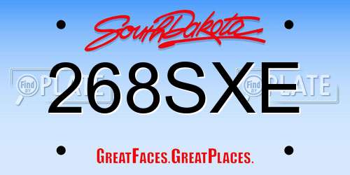 268SXE South Dakota License Plate