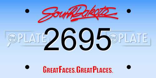 2695 South Dakota License Plate