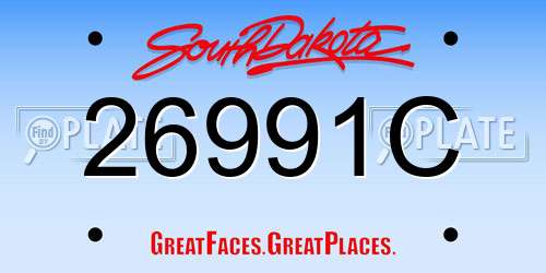 26991C South Dakota License Plate
