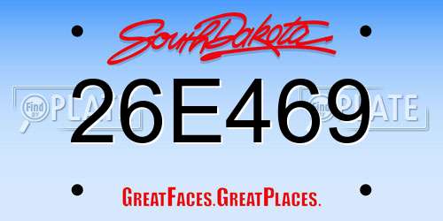 26E469 South Dakota License Plate