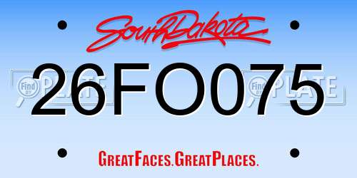 26FO075 South Dakota License Plate