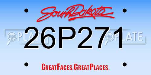 26P271 South Dakota License Plate