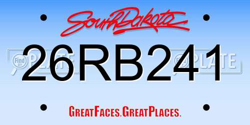 26RB241 South Dakota License Plate