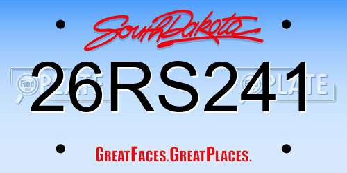 26RS241 South Dakota License Plate