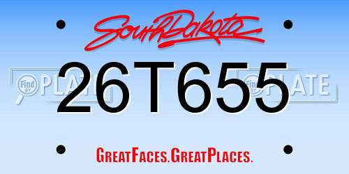 26T655 South Dakota License Plate