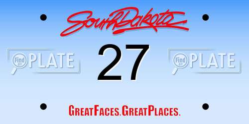 27 South Dakota License Plate