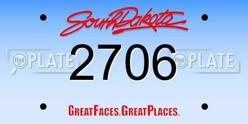 2706 South Dakota License Plate
