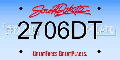 2706DT South Dakota License Plate