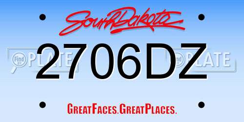2706DZ South Dakota License Plate