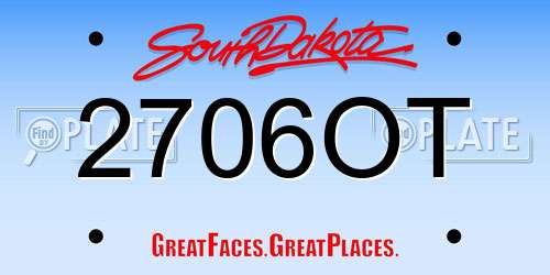 2706OT South Dakota License Plate