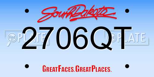 2706QT South Dakota License Plate