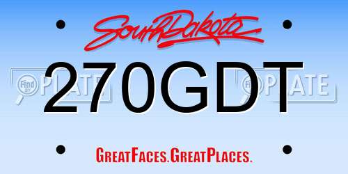 270GDT South Dakota License Plate