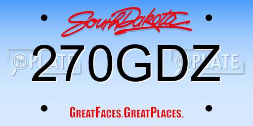 270GDZ South Dakota License Plate