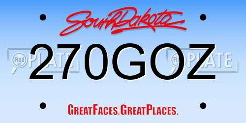 270GOZ South Dakota License Plate