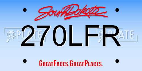270LFR South Dakota License Plate