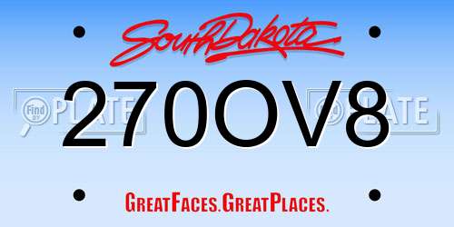 270OV8 South Dakota License Plate