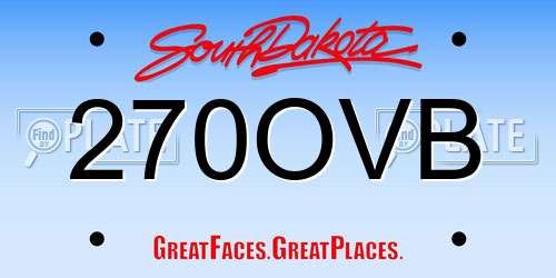 270OVB South Dakota License Plate