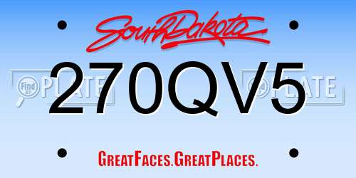270QV5 South Dakota License Plate