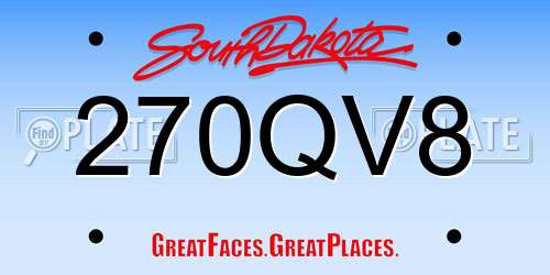 270QV8 South Dakota License Plate