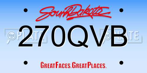 270QVB South Dakota License Plate