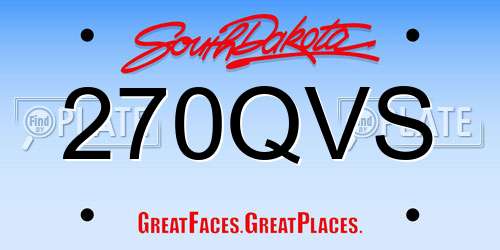 270QVS South Dakota License Plate
