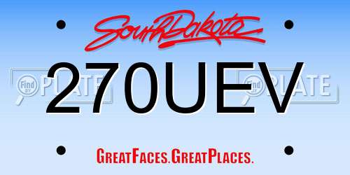 270UEV South Dakota License Plate