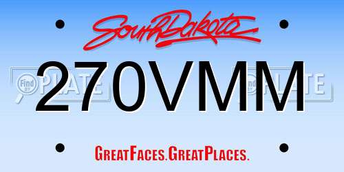 270VMM South Dakota License Plate