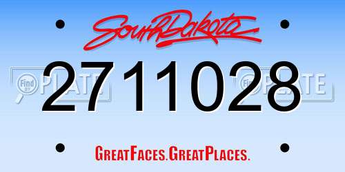 2711028 South Dakota License Plate