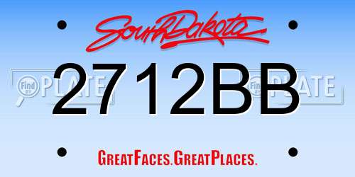 2712BB South Dakota License Plate